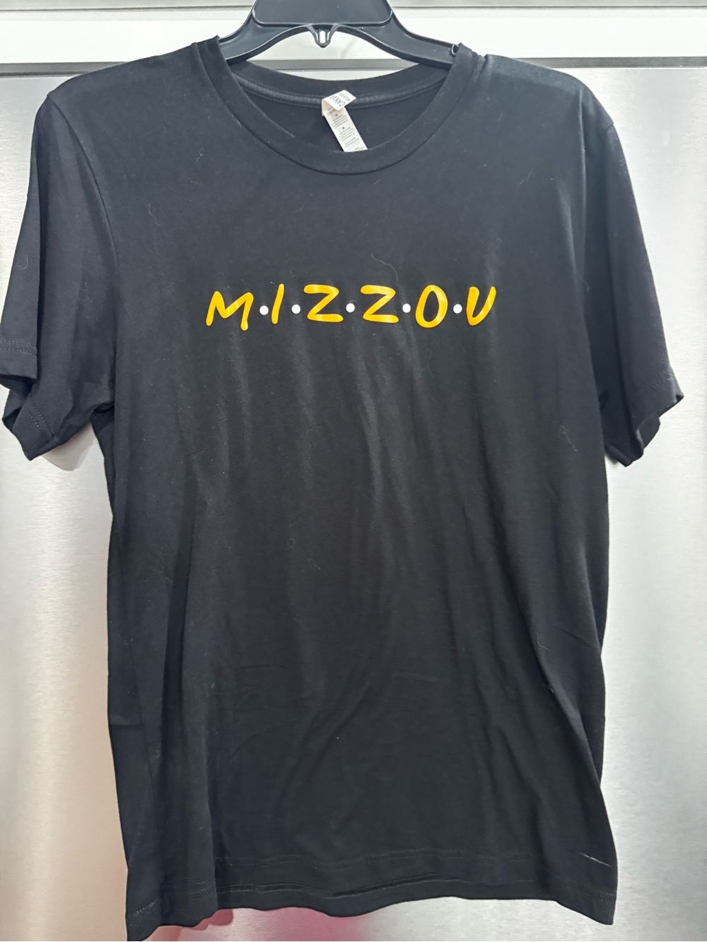 Bella Canvas Black Tee with Yellow MIZZOU Script